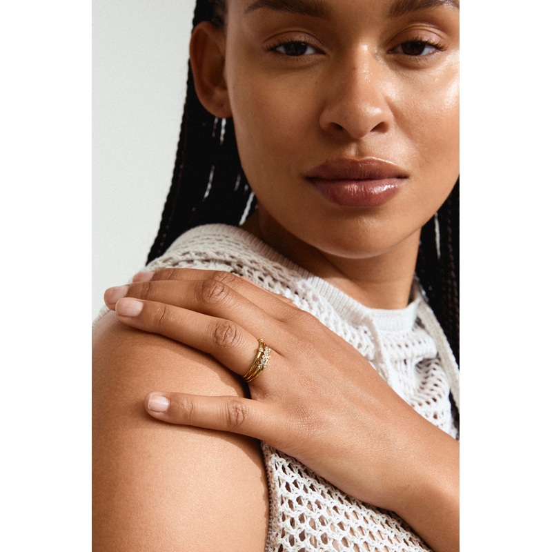 Sloan Gold EOL Crystal Recycled Rings set 3