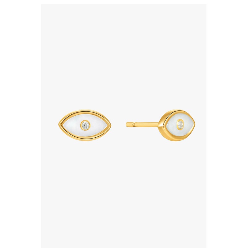 Wild Soul Evil Eye 4mm Gold Stud Earrings EOL