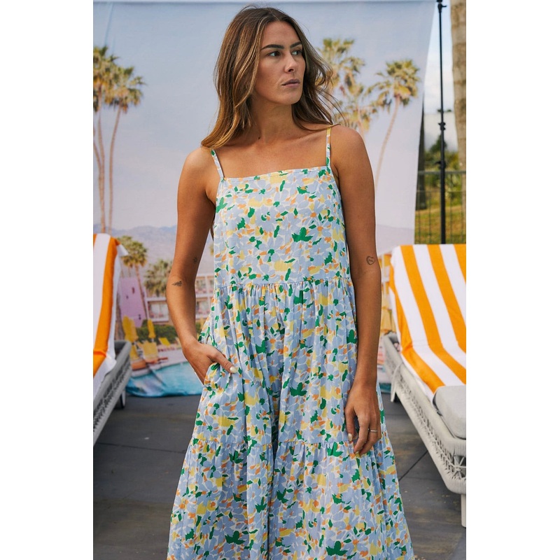 Ziggy Painted Blue Floral Dress