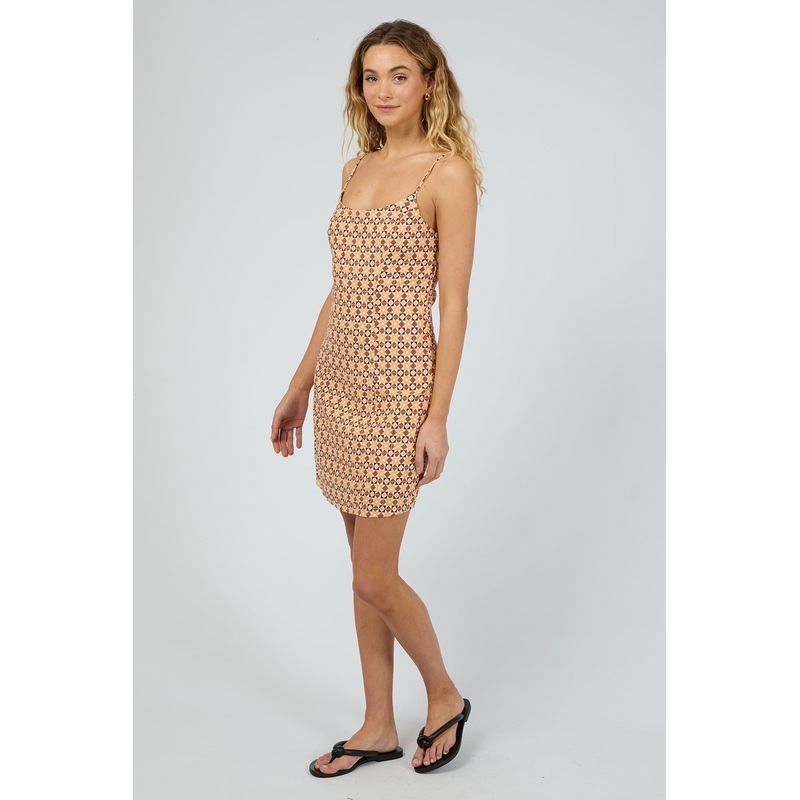 Belize Brown Geo Print Mini Dress