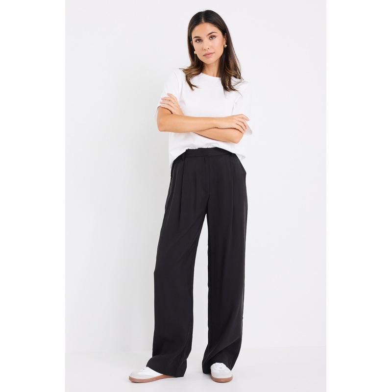 Confidential Black Soft Touch Longer Length Elastic Back Pants