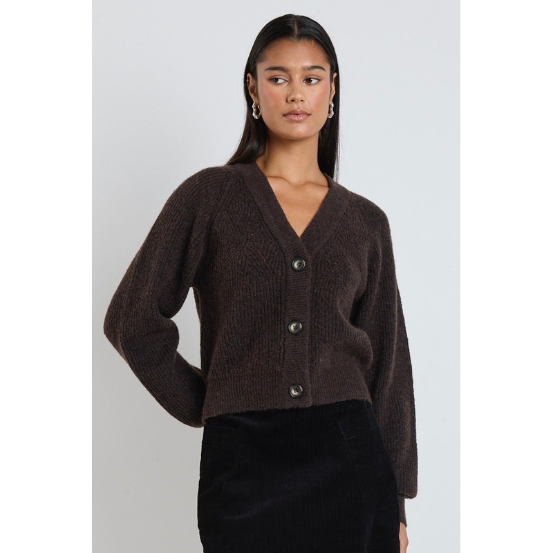 Essence Chocolate Knit Cardigan