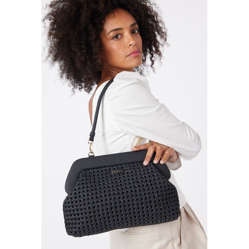 Ginny Black Braid Shoulder Bag