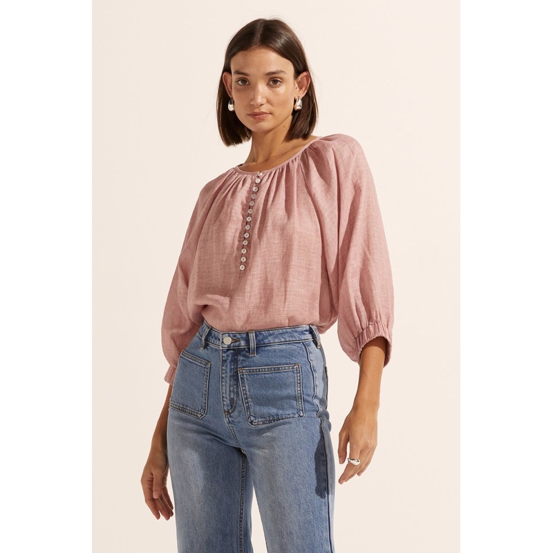 Imbue Petal Front Button Relaxed Top