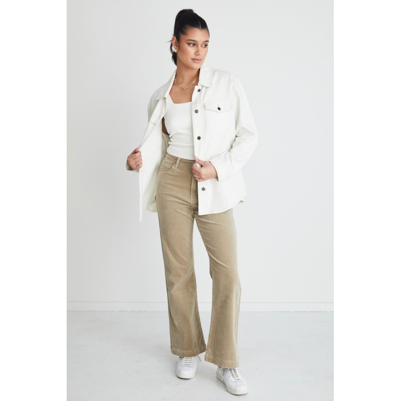 Karma Pumice Cord High Waist Long Wide Leg Pant