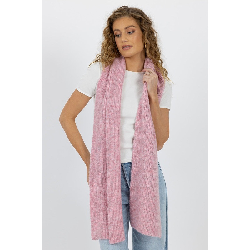 Lila Pink Wool Blend Scarf