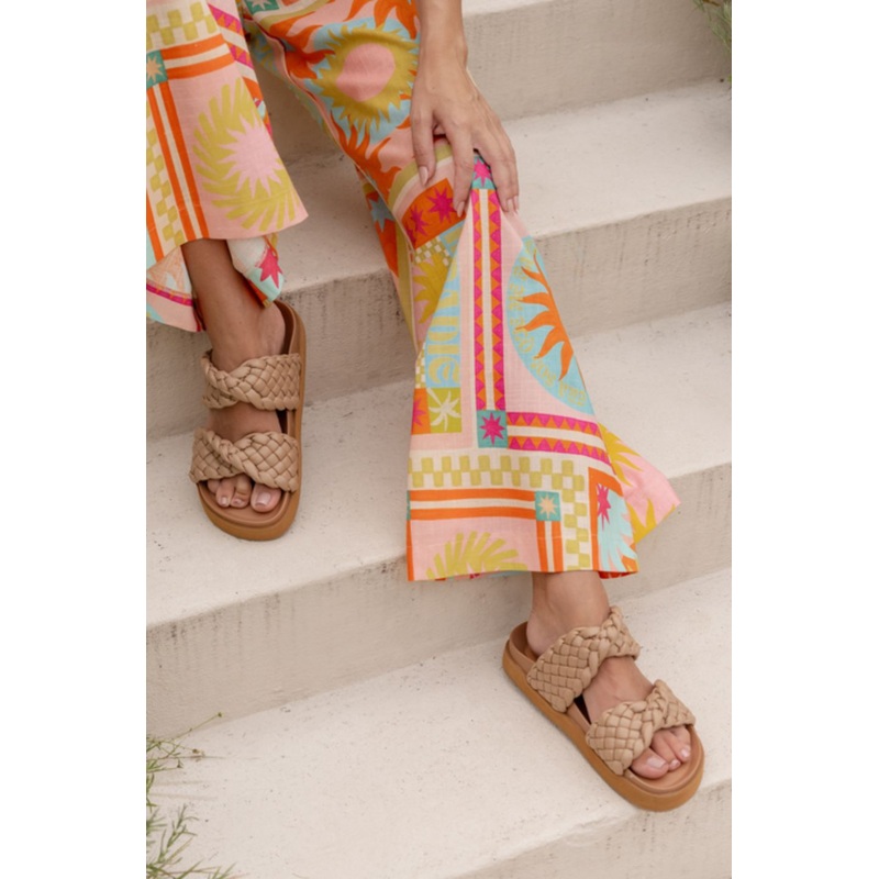 Mim Light Tan Braided Slide