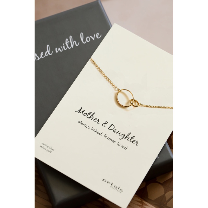Mother + Daughter 14k Gold Plate Double Circle Necklace