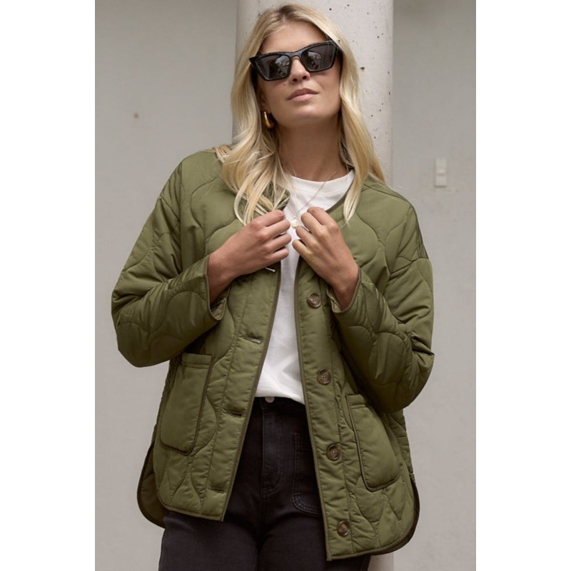Peak Khaki Oversized Padded Shell Jacket