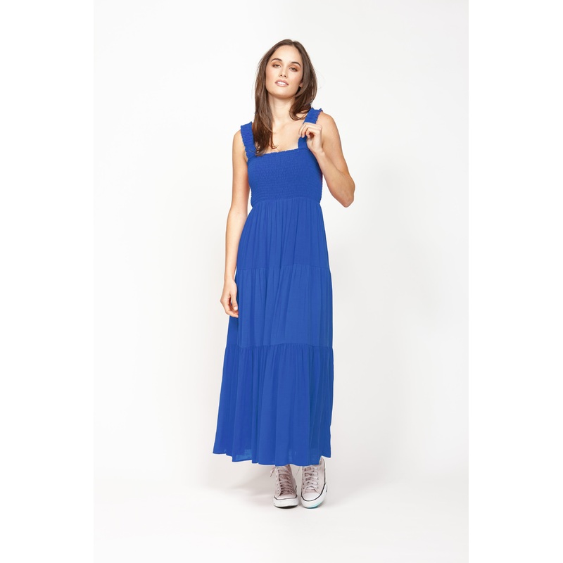 Piha Cobalt Tiered Maxi Dress