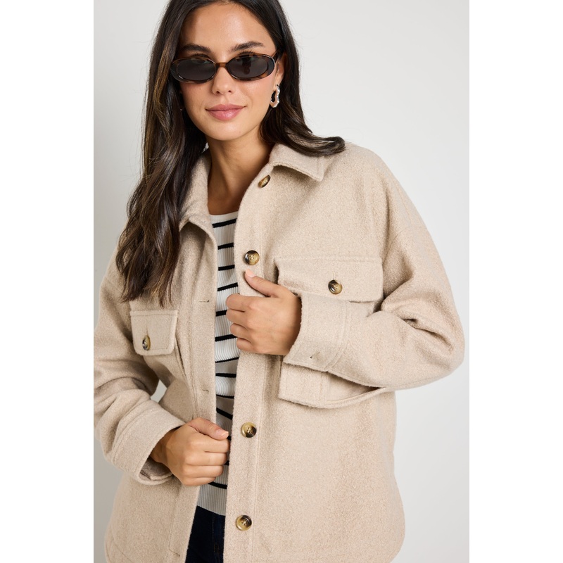 Pinot Taupe Oversized Shacket