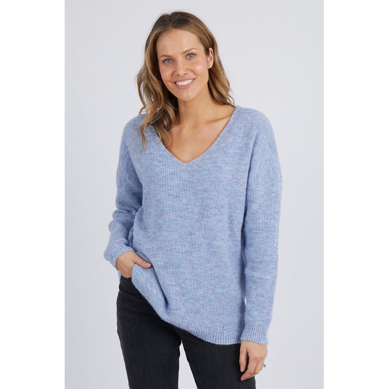 Verity Dusty Lilac V Neck Knit