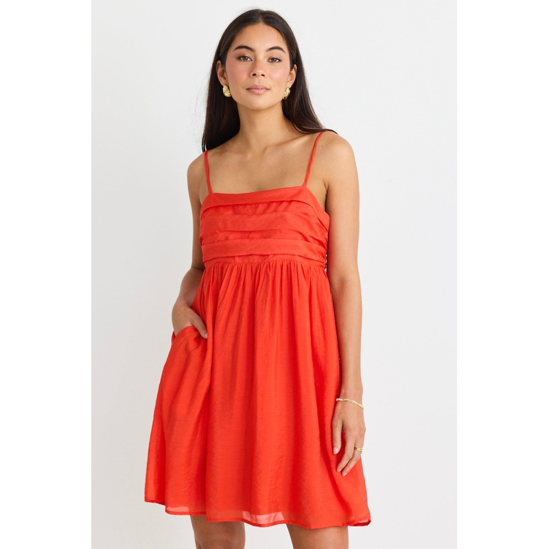 Austin Flame Strappy Babydoll Mini Dress