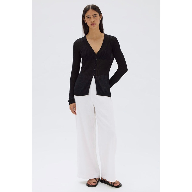 Belle Black LS Knit Cardigan