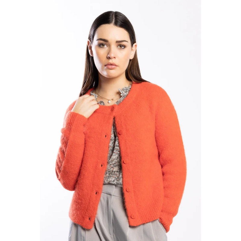 Cozy Fire Red Alpaca Blend Cardi