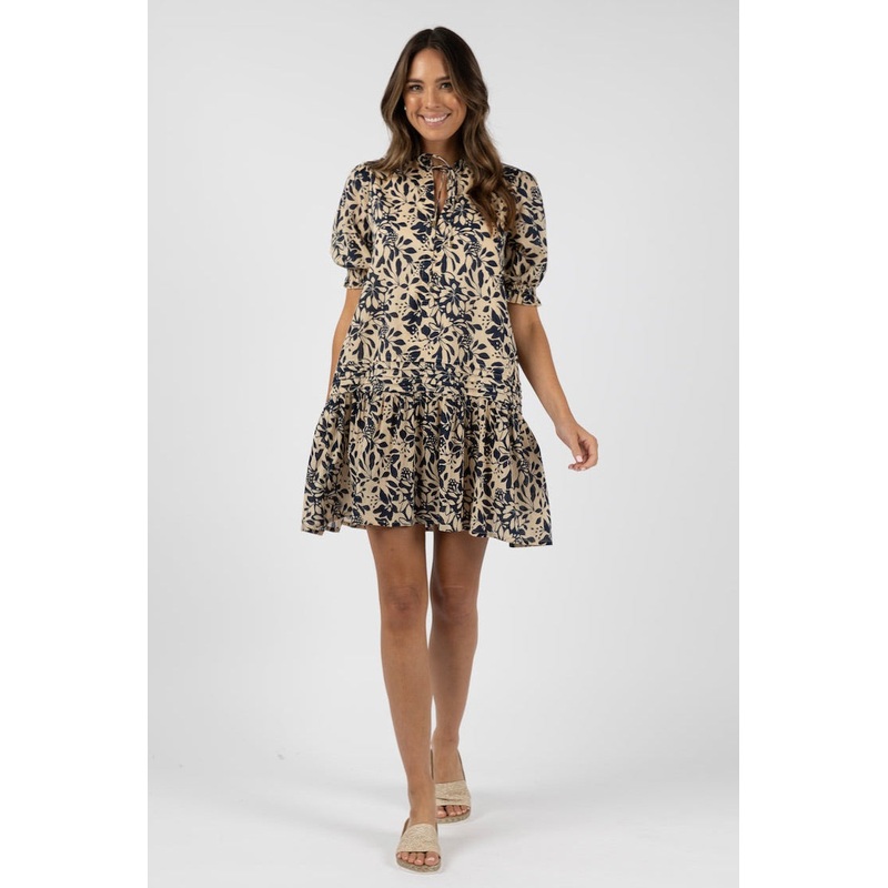 Eden Navy Print Shift Dress