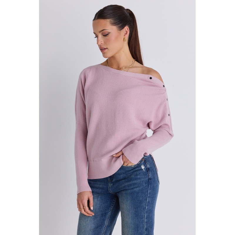 Elope Blush Pink Batwing Knit Jumper