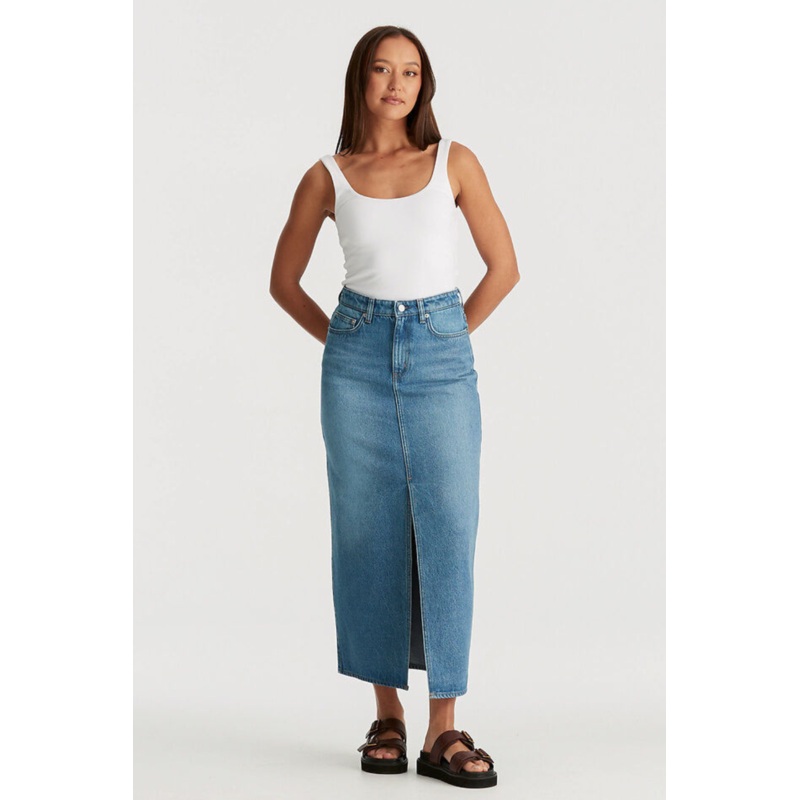 Hi Pacific Fade Blue Maxi Skirt