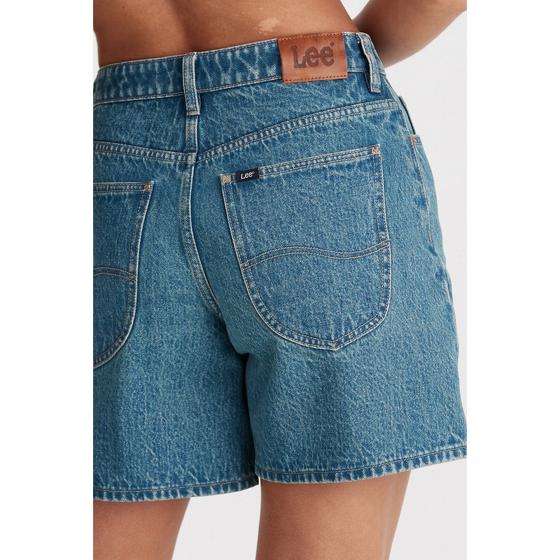 Indigo Pool Denim Mid Relaxed Short