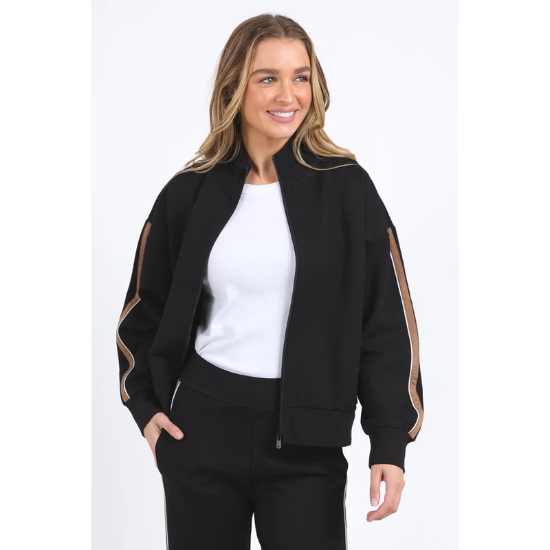 London Black Natural  Sleeve Stripe Jacket