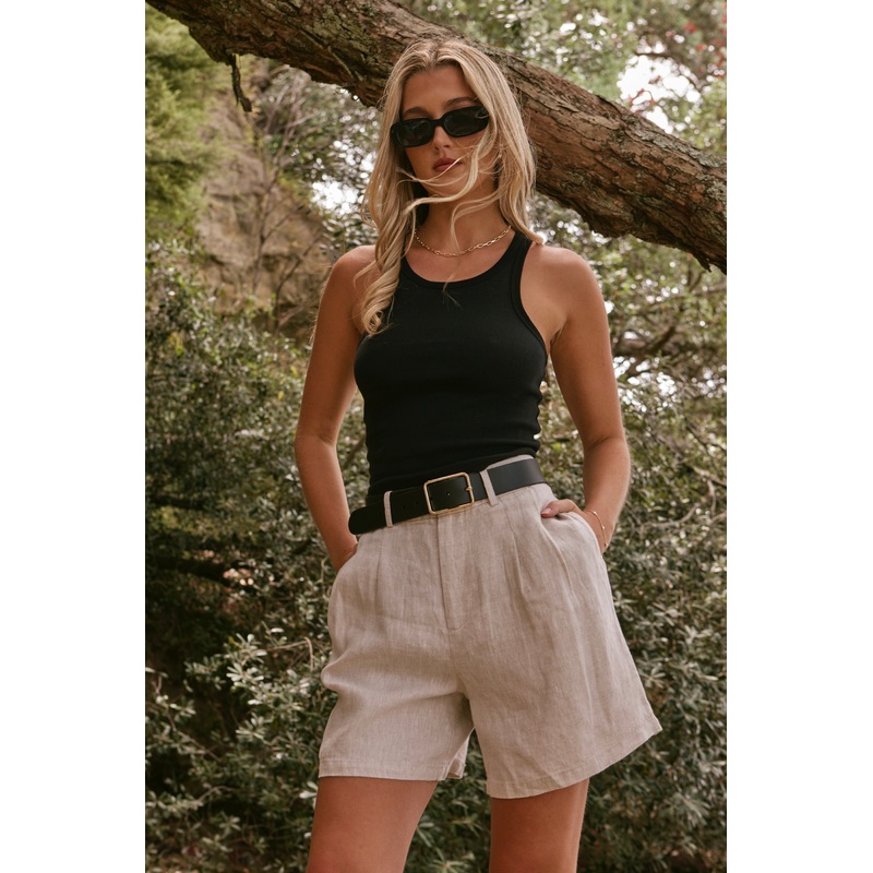 Nomadic Natural Linen Relaxed Structured Shorts