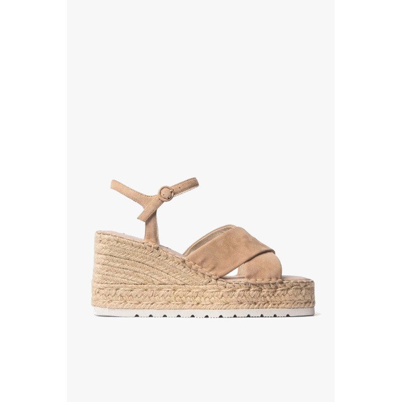 Quench Beige Suede Wedge Heel