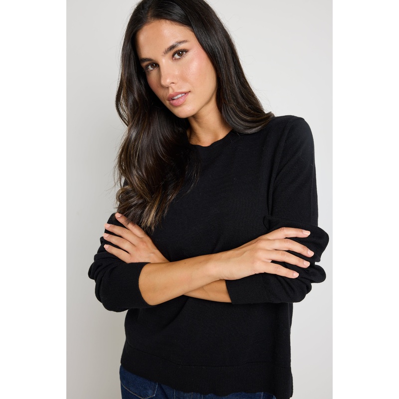Staycation Black Fine Gauge Cashmere Blend Knit Jumper
