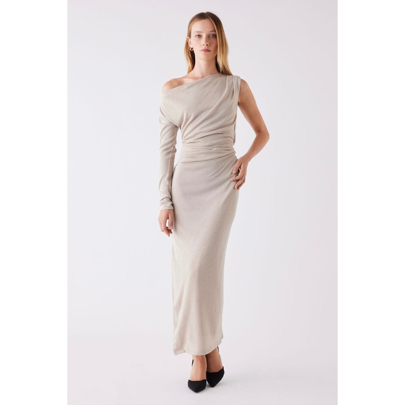Transmit Golden Sparkle Midi Dress