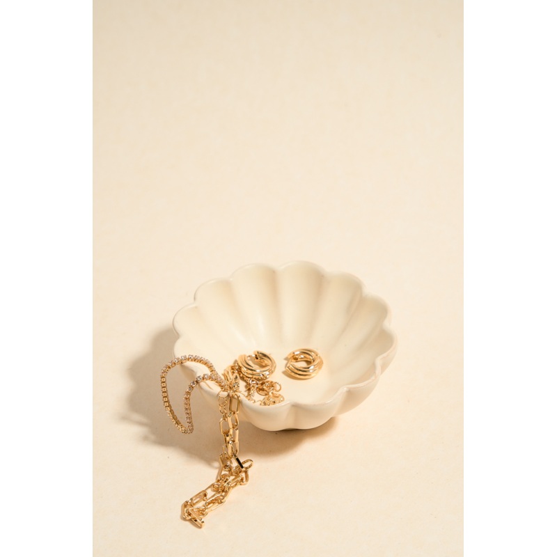 Wave Matte Ivory Dipping Bowl