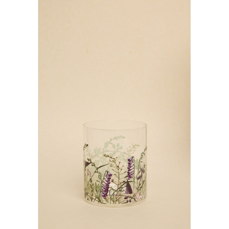 Wildflower Old Fashioned Print Glass Each