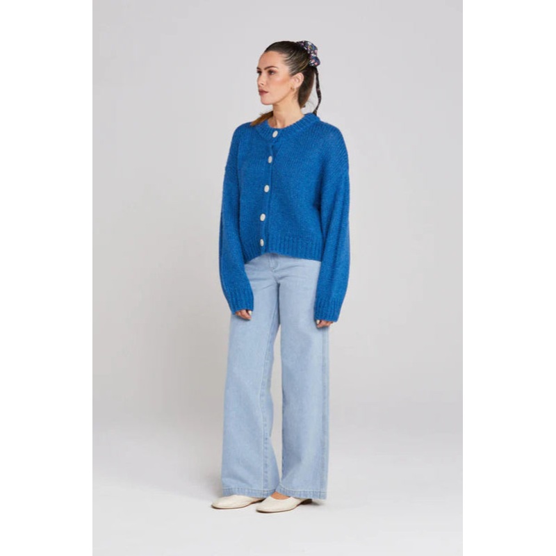 Cleo Cobalt Blue Wool Cardigan