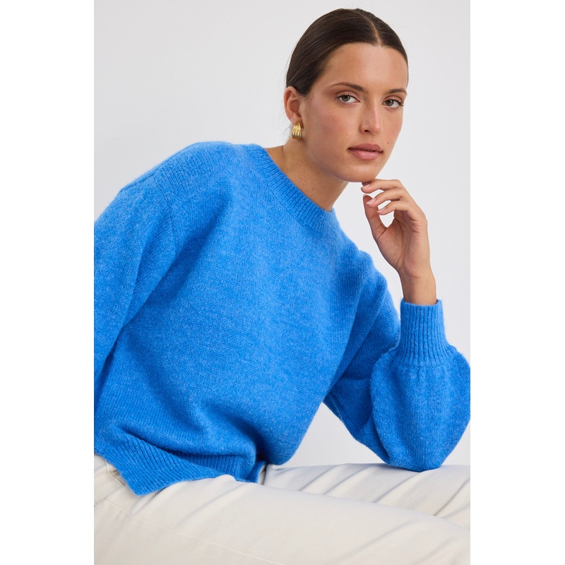 Cluster Azure Blue Crewneck Jumper