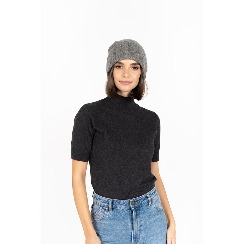 Fortune Grey Wool Beanie