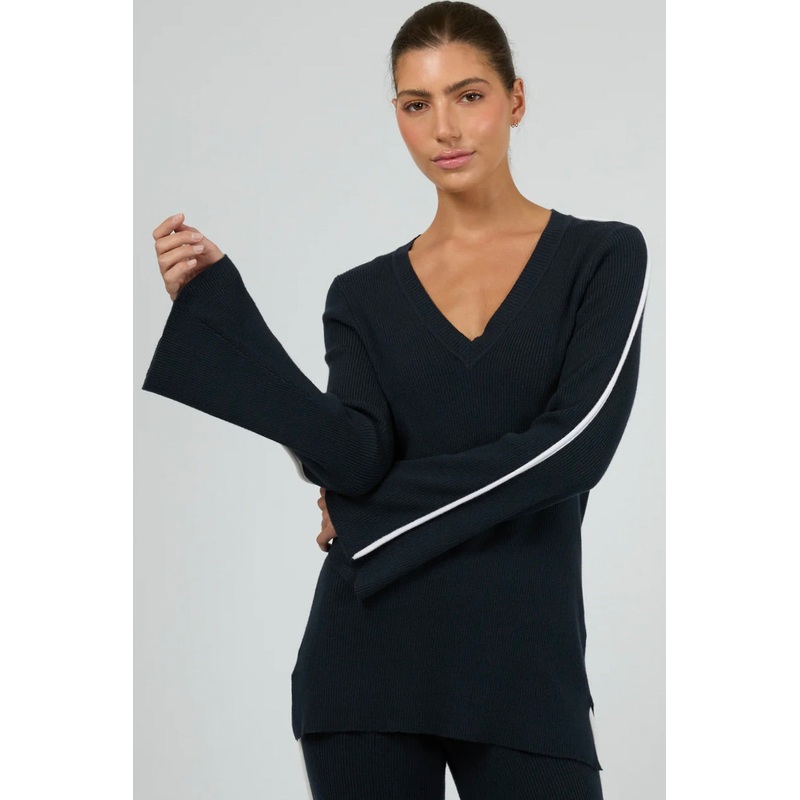 Highland Navy Knit Top