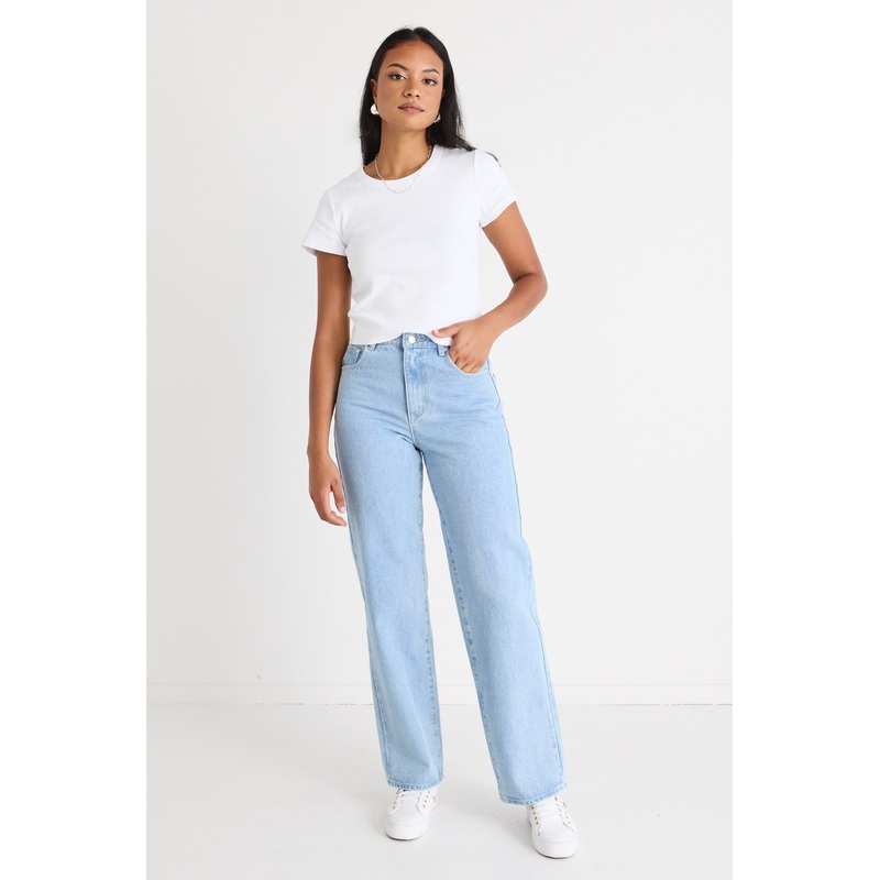 Lilah Light Blue High Waist Relaxed Leg Jean