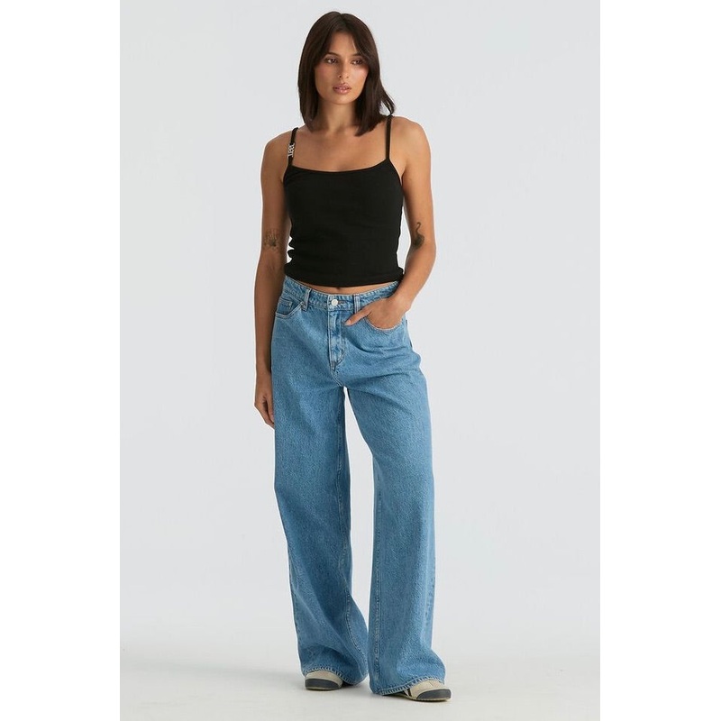 Precinct Blue Mid Slouch Petite Denim Jean
