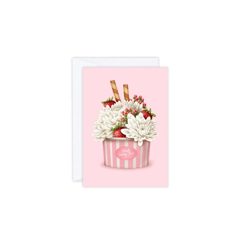 Strawberries + Chrysanthemums Greeting Card