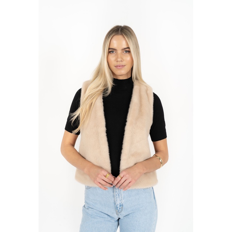 Vienna Latte Faux Fur Vest