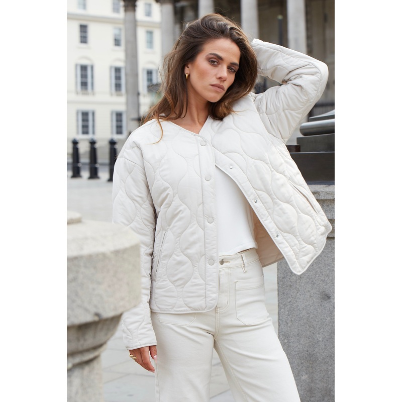 Apex Putty Collarless Puffer Jacket