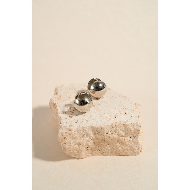 Ball EOL Rhodium Hoop Earrings