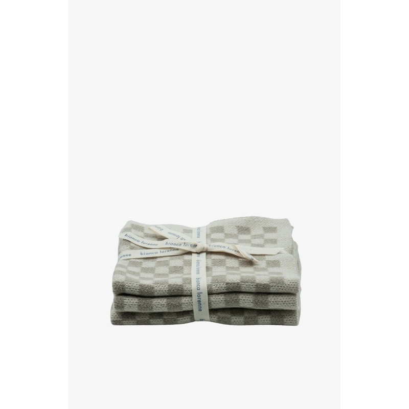 Chekka Taupe + Oatmeal Pack 3 Wash Cloths
