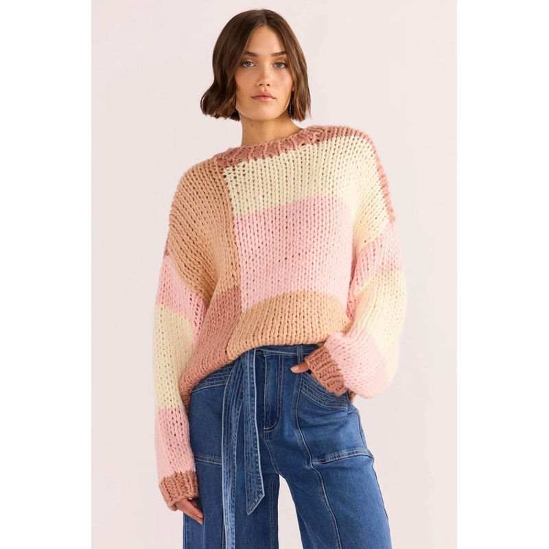 Marcella Blush Colour Block Sweater