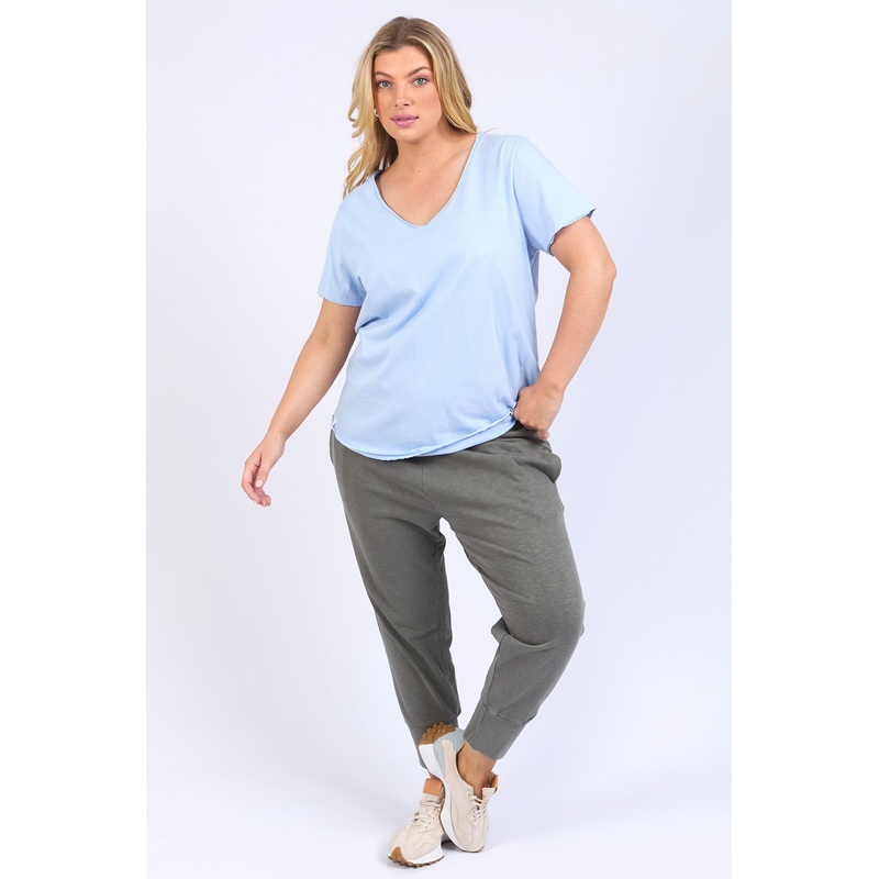 Pima Dream Blue Relaxed Tee