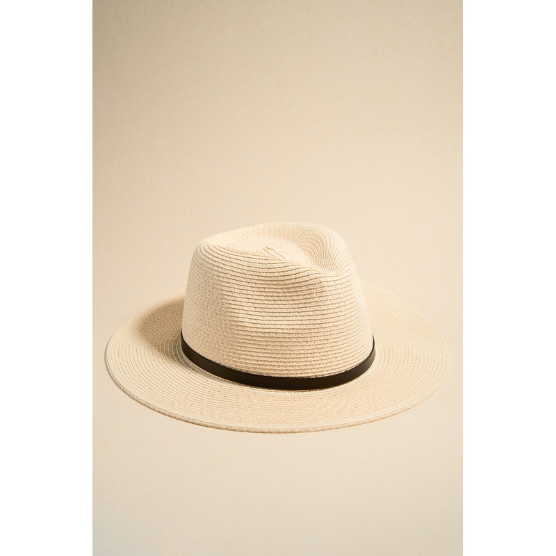 Rylee Ivory Short Brim Woven Hat