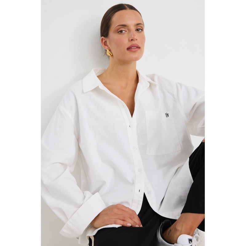 Signature Ivory Oxford Oversized Shirt