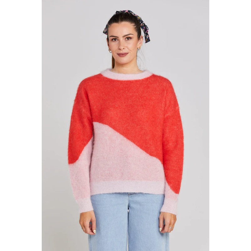 Split Pinky Tomato Wool Jumper