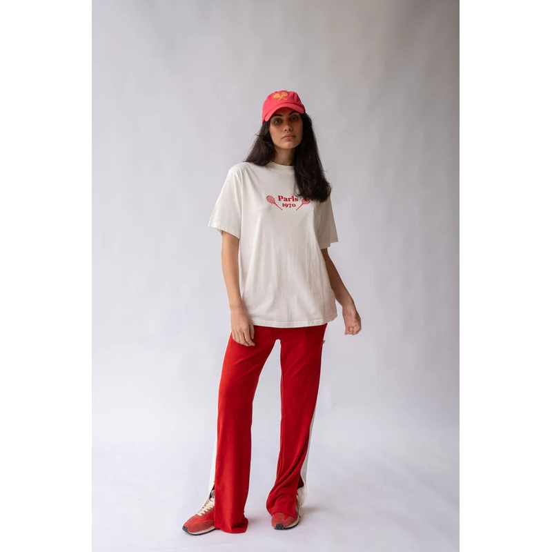Sportif Cherry Ivory Stripe Track Pant