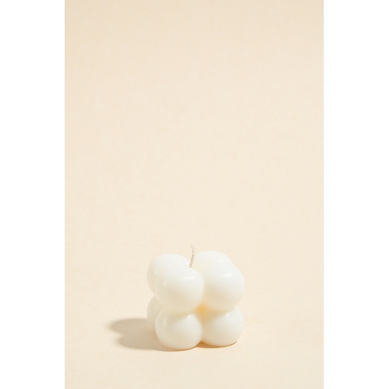 Bubble Cube Small Handmade Soy Ivory Candle