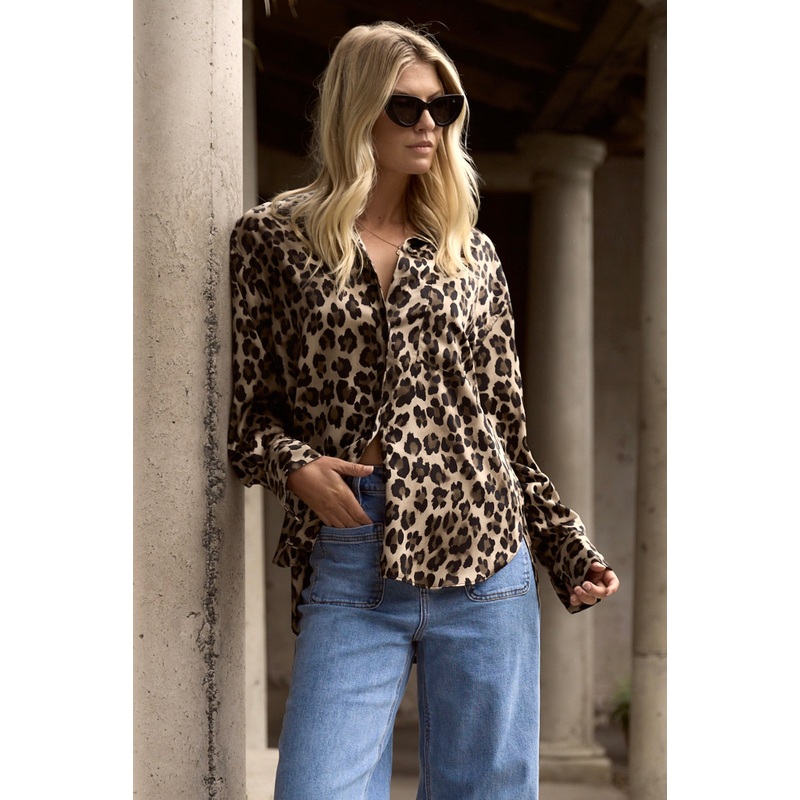 Felix Animal Satin Oversized Shirt