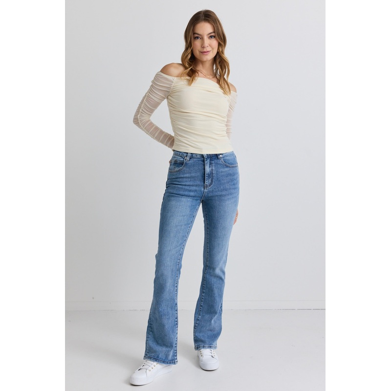 Hotline True Blue High Rise Flare Jean